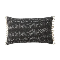 Castorama Coussin à Rayures Tissées Blooma Denia Noir Et Blanc 30 X 50 Cm
