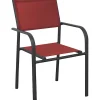 Castorama Fauteuil De Jardin En Aluminium Et Toile Proloisirs Duca Gris Et Rouge