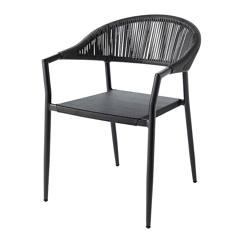 Castorama Fauteuil De Jardin En Métal Et Corde GoodHome Coline Noir 1 Castorama Fauteuil De Jardin En Métal Et Corde GoodHome Coline Noir