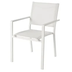 Castorama Fauteuil De Jardin En Métal Et Toile GoodHome Batz Blanc