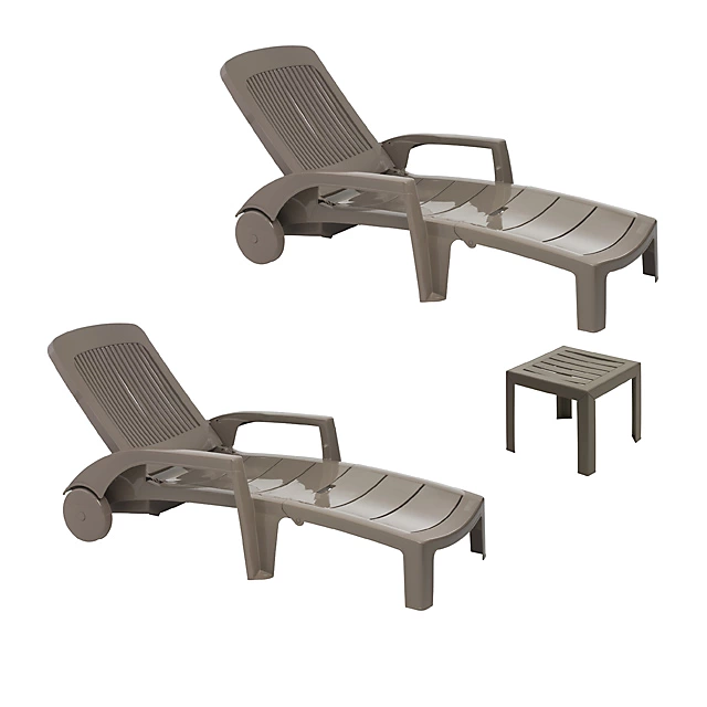 Castorama Lot 2 Bains De Soleil + Table Basse En Résine Anthracite 1 Castorama Lot 2 Bains De Soleil + Table Basse En Résine Anthracite