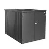 Castorama MiniGarage Métal Biohort 203 X 122 X H.145 Cm Gris Foncé Métallique