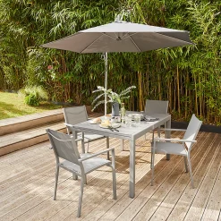 Castorama Table De Jardin Extensible En Métal GoodHome Moorea Gris 140/200 X 90 Cm
