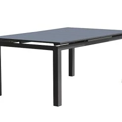 Castorama Table De Jardin Extensible Miami L. 180 Cm X L. 100 Cm Aluminium Gris Anthracite