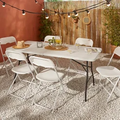 Castorama Table De Jardin Pliante 180 X 45 Cm Blanc