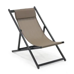 Castorama Transat Alu Et Textilène Santiago Taupe